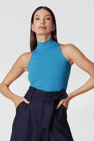 Blusa de cuello alto de punto Amni - OCÉANO