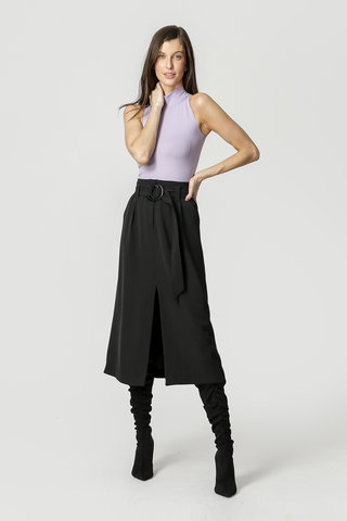 Blusa de malla de cuello alto Amni - LILAS CL