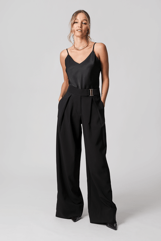 Body de tiras con textura ligera - NEGRO