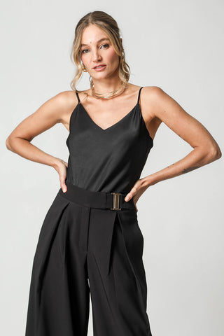 Body de tiras con textura ligera - NEGRO