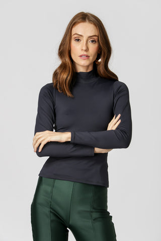 Blusa Básica Gola Alta - PRETO