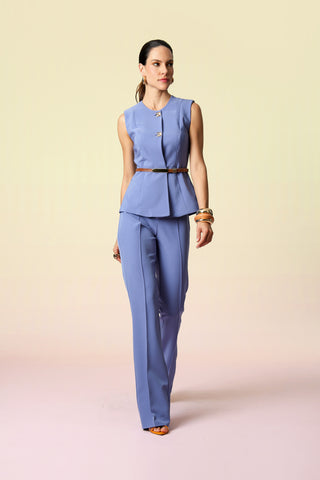 Calça Semi Flare Alfaiataria - AZUL