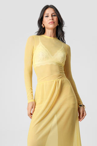 Blusa De Tule Longa - AMARELO