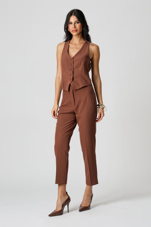 Calça Cenoura New Alfaiataria - TABACO