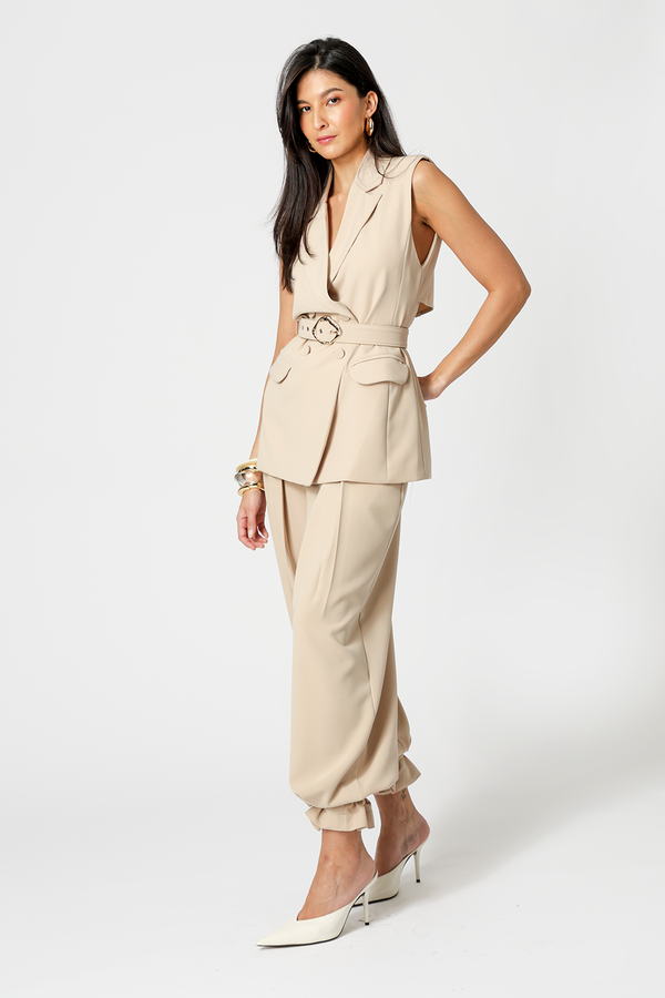 Colete Alfaiataria 4 Botões - AREIA