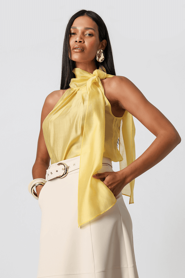 Blusa Regata Com Faixa Versátil - AMARELO CL