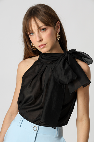 Blusa Regata Com Faixa Versátil - PRETO