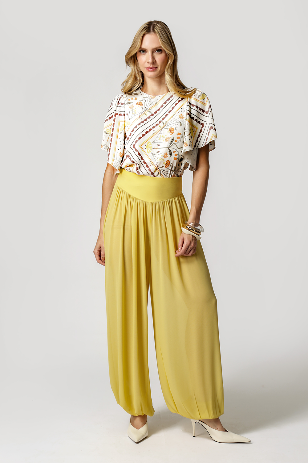 Blusa Estampada Manga Angel - LARANJA 1220