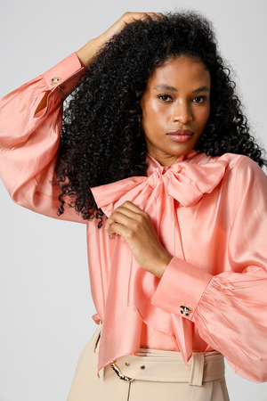 Camisa Com Laço Amplo - SALMAO