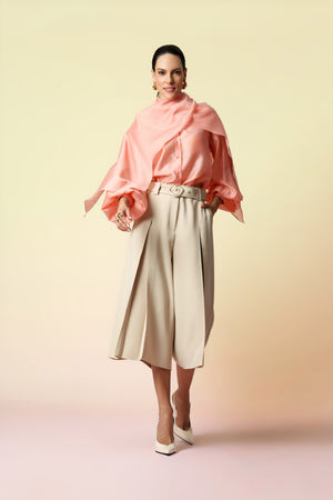 Camisa Com Laço Amplo - SALMAO