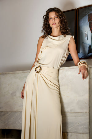 Blusa Com Babado e Alça Removível - CRU