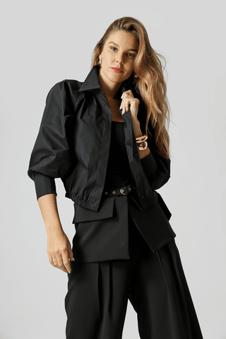 Jaqueta Camisa Balonê - PRETO