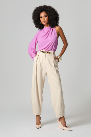 Blusa Assimétrica De Ombro Único - LILAS CLARO
