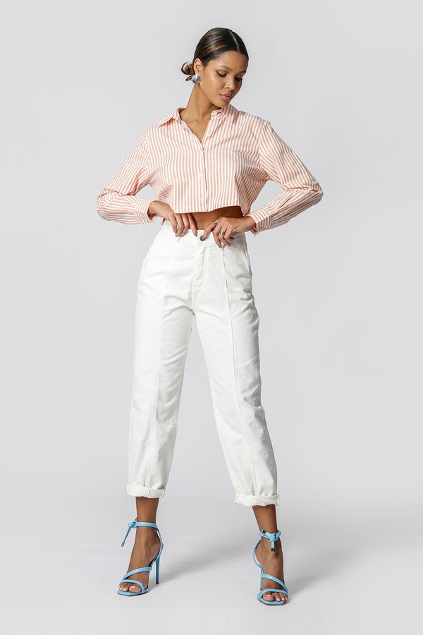 Camisa Cropped Listrada - TELHA CL 90131