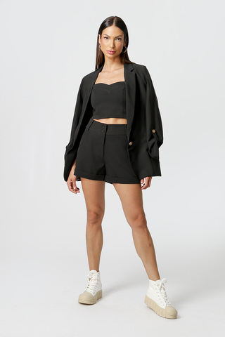 Shorts Com Barra Italiana - PRETO
