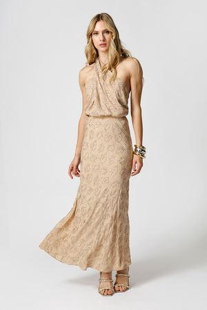 Blusa Paetê Com Decote Transpassado - AREIA 90168