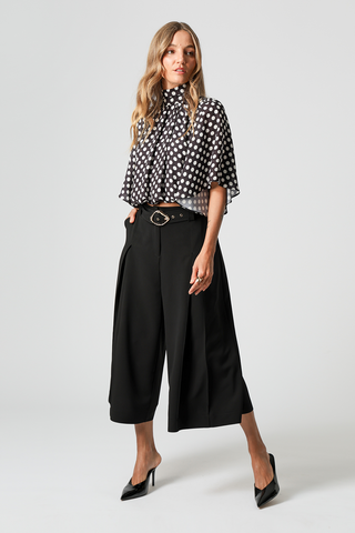 Blusa Balonê Com Gola Alta - PRETO 7204
