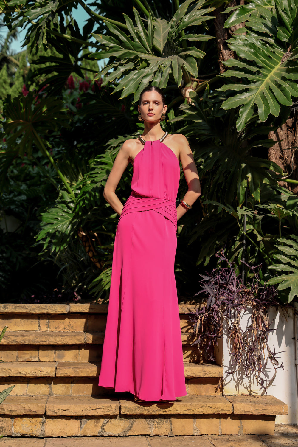 Vestido Cava Americana Com Gargantilha - MAGENTA