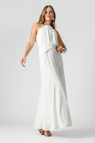 Vestido Cava Americana Com Gargantilha - OFF WHITE