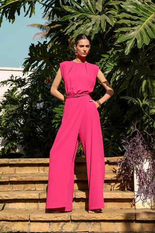 Macacão Com Blusa Balonê - MAGENTA