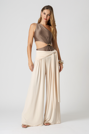 Body Ombro Único Com Fivelas - CAFE CL