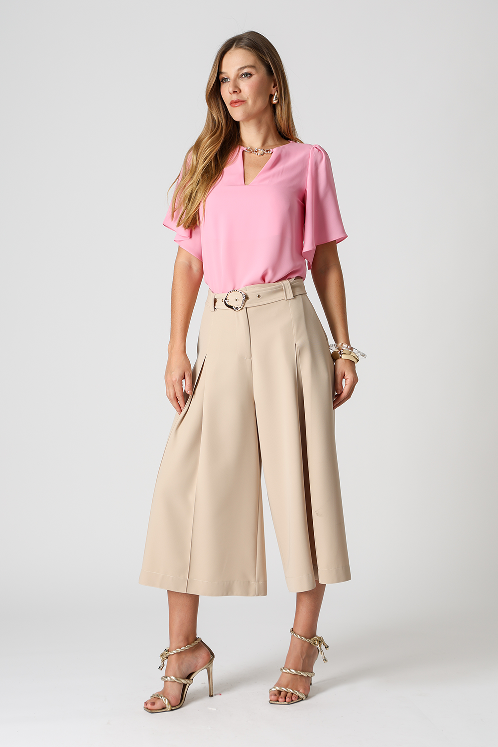 Blusa Manga Angel Com Acessório - PINK CLARO