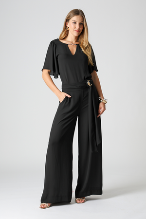 Blusa Manga Angel Com Acessório - PRETO