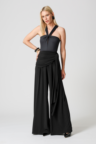 Calça Pantalona Multifuncional Com Faixa - PRETO