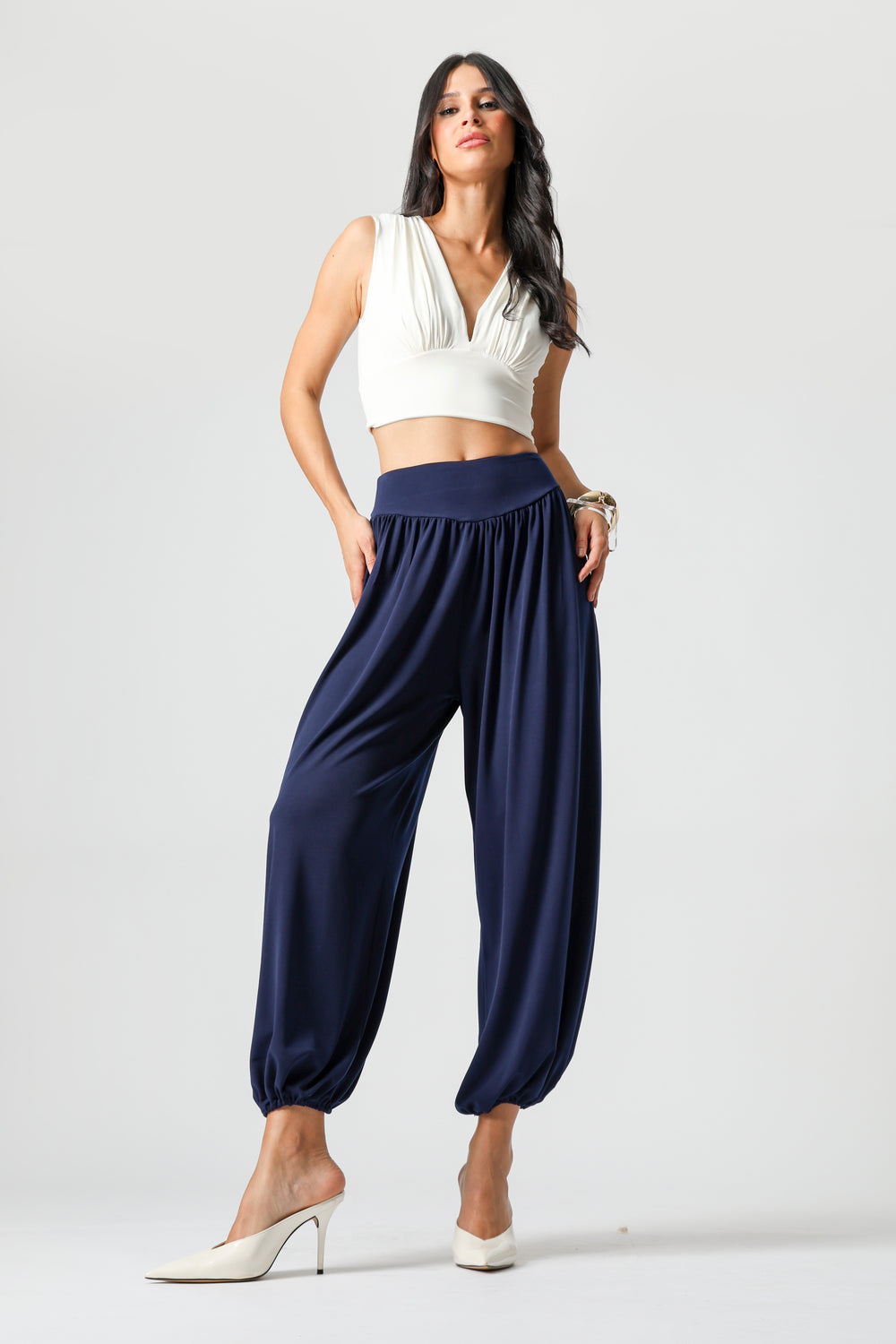 Calça Aladim Em Malha Ity - MARINHO