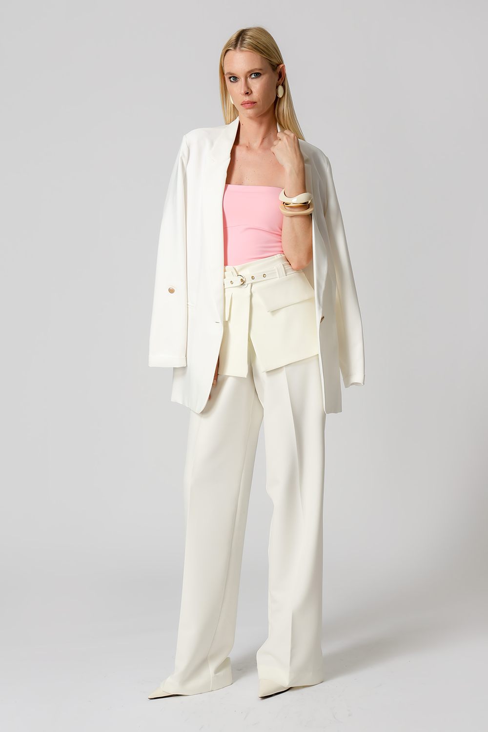 Blusa Strapless Decote Reto - ROSA CLARO