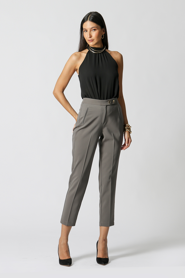 Calça Reta Alfaiataria Dois Botões