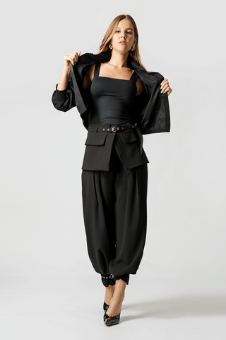 Blusa de tirantes anchos - NEGRO