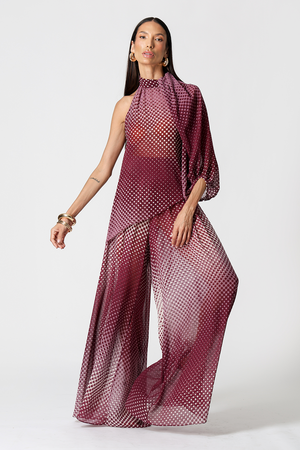 Blusa Ombro Único Em Chiffon Glass