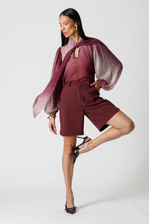 Blusa Chiffon Glass Estampada Com Faixa
