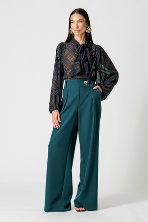 Blusa Chiffon Glass Estampada Com Faixa