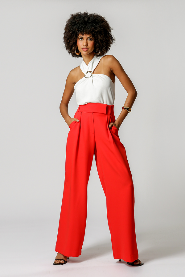 Calça Alfaiataria Pantalona Cós Minimalista