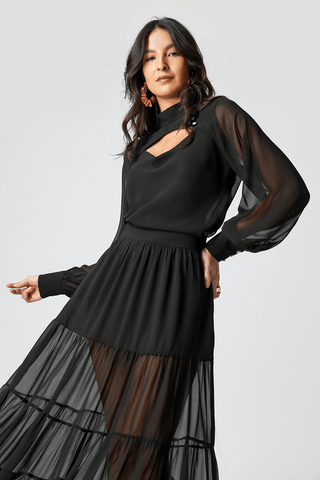Blusa Degagê Bufante - PRETO