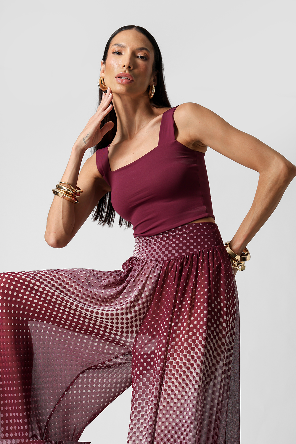 Blusa Cropped De Alça Larga