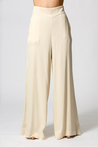 Calça Pantalona Em Cetim - CRU