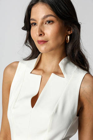 Macacão Alfaiataria Com Recortes - OFF WHITE