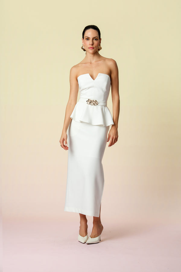 Saia De Alfaiataria Reta - OFF WHITE