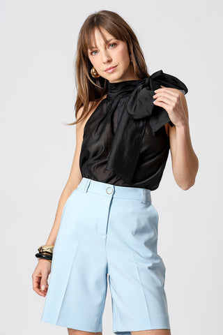 Blusa Regata Com Faixa Versátil - PRETO