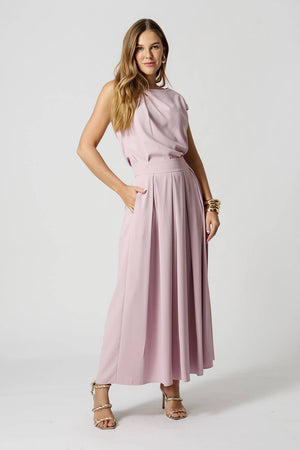 Saia Midi Com Pregas - LILAS CLARO