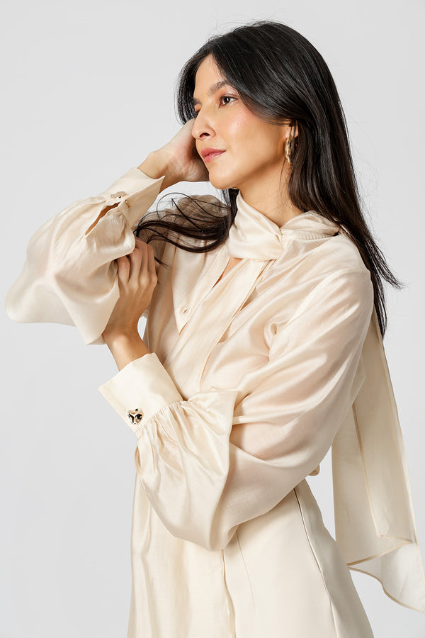 Camisa Com Laço Amplo - CRU