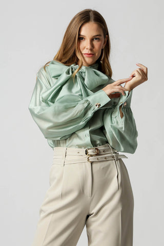 Camisa Com Laço Amplo - MINERAL
