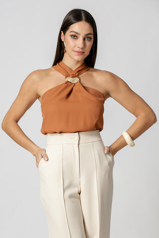 Blusa Com Fivela No Decote - TERRA