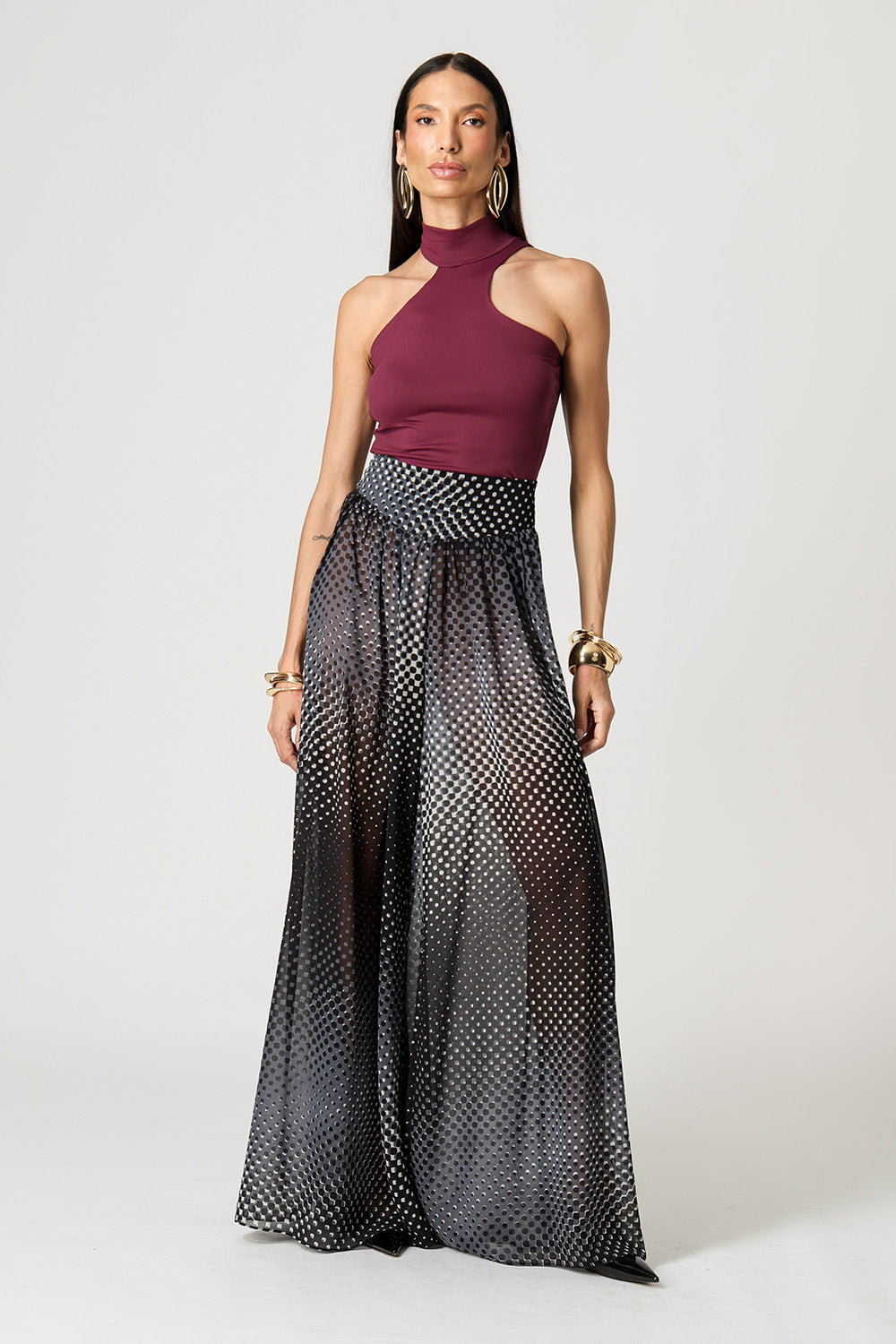 Blusa Ombro Único Com Gola