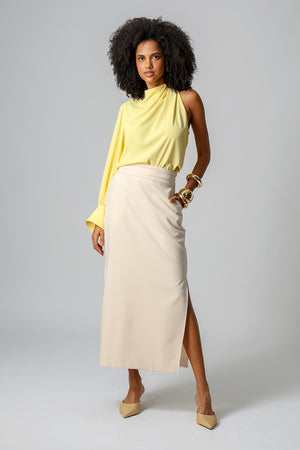 Blusa Assimétrica De Ombro Único - AMARELO