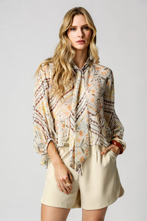 Bata Estampada Com Babados - LARANJA 1220