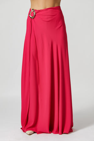 Saia Com Calça Interna e Fivela - MAGENTA